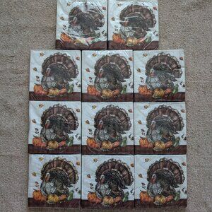176 Large Timeless Turkey 2-Ply Thanksgiving Christmas New Year Party Napkins